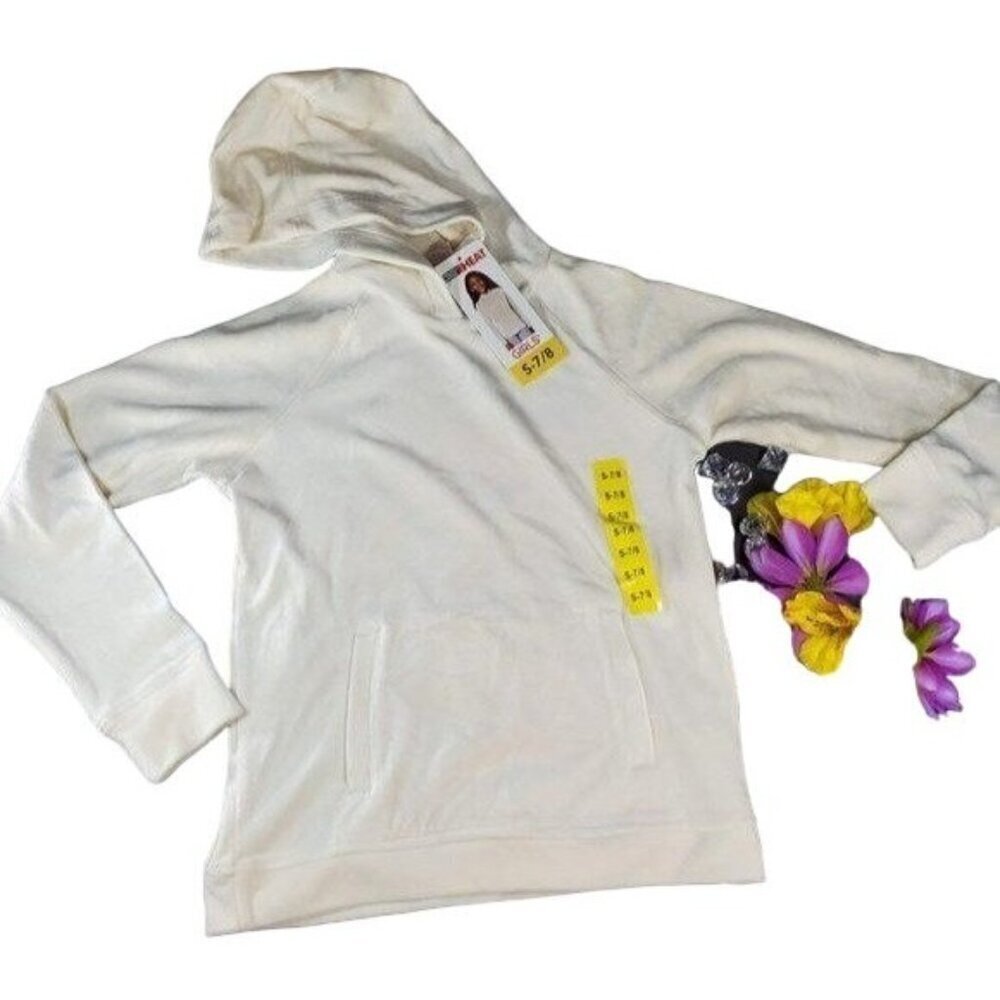 32 Degrees Heat Hoodie Girls Pullover Knit Top Velour Blouse Youth Shirt